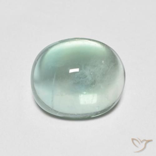 3.15ct 天然 非常に薄い青緑 蛍石, 楕円形, 透明