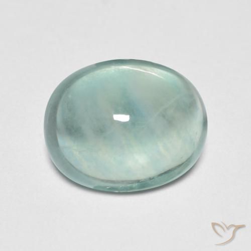 3.34ct 天然 非常に薄い青緑 蛍石, 楕円形, 透明