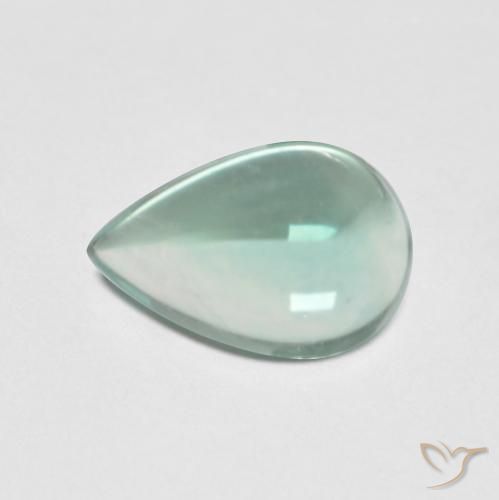 2.26ct 天然 非常に薄い青緑 蛍石, 洋梨の形, 透明