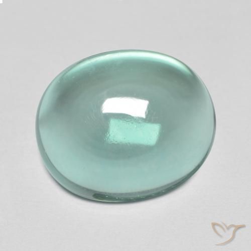 8.43ct 天然 非常に薄い青緑 蛍石, 楕円形, 透明