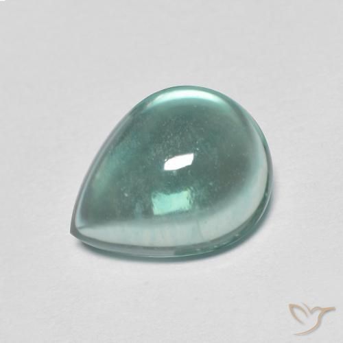 2.74ct 天然 非常に薄い青緑 蛍石, 洋梨の形, 透明