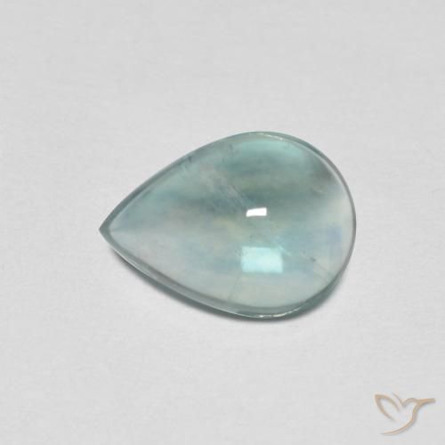 2.28ct 天然 非常に薄い青緑 蛍石, 洋梨の形, 透明