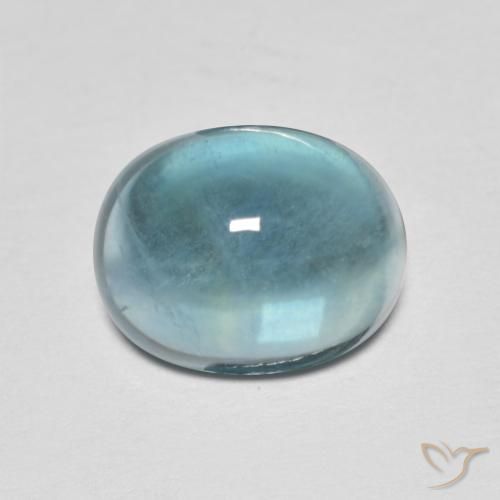 5.05ct 天然 ブルーグリーン 蛍石, 楕円形, 透明