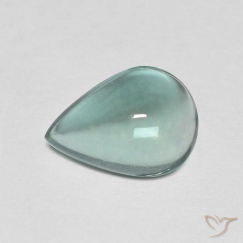 2.34ct 天然 非常に薄い青緑 蛍石, 洋梨の形, 透明