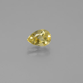 0.70カラットの天然イエローゴールデンベリル（7.2×5.1 mm・洋梨の形）