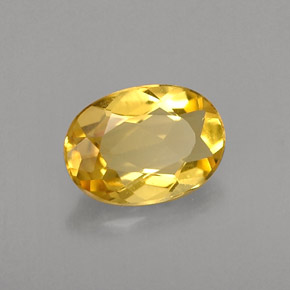 0.61カラットの天然イエローゴールデンベリル（7.1×5.1 mm・オーバルカット）