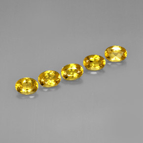 カラットの天然イエローゴールデンベリル（7.1×5.1 mm・オーバルカット）