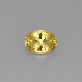 0.68カラットの天然イエローゴールデンベリル（6.9×5.1 mm・オーバルカット）