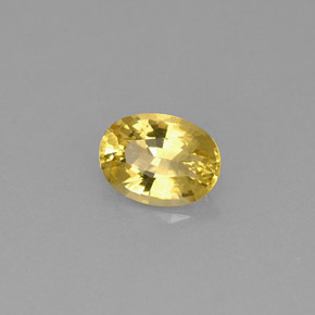 0.68カラットの天然イエローゴールデンベリル（6.9×5.1 mm・オーバルカット）