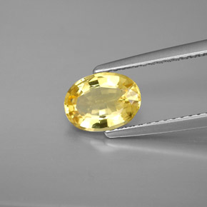 0.93カラットの天然イエローゴールデンベリル（8×6 mm・オーバルカット）