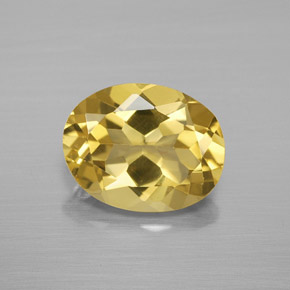 2.42カラットの天然イエローゴールデンベリル（10.1×8 mm・オーバルカット）