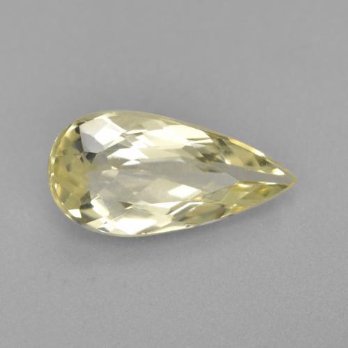 1.51カラットの天然ライトイエローゴールデンベリル（12×6 mm・洋梨の形）