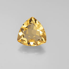 2.61カラットの天然イエローゴールデンベリル（10.1×10 mm・トリリアント）