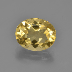 2.58カラットの天然イエローゴールデンベリル（10.1×8.2 mm・オーバルカット）