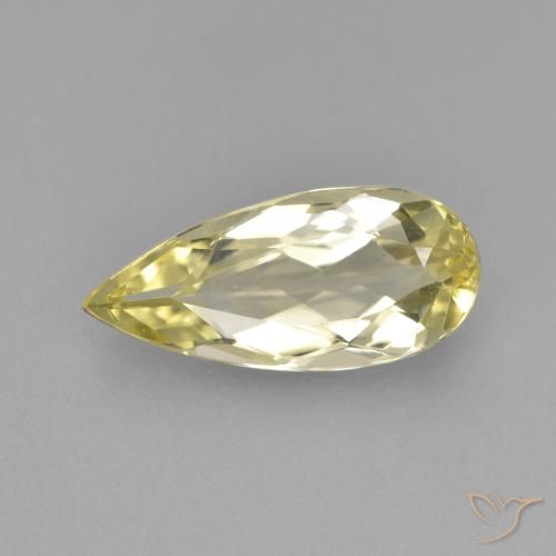 2.04ct 天然 ライトイエロー ゴールドベリル, 洋梨の形, VVS