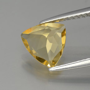 1.28カラットの天然イエローゴールデンベリル（8.3×8 mm・トリリアント）