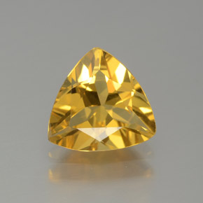 1.27カラットの天然イエローゴールデンベリル（8.2×7.8 mm・トリリアント）