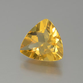 1.27カラットの天然イエローゴールデンベリル（8.2×7.8 mm・トリリアント）