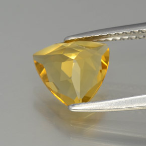 1.27カラットの天然イエローゴールデンベリル（8.2×7.8 mm・トリリアント）