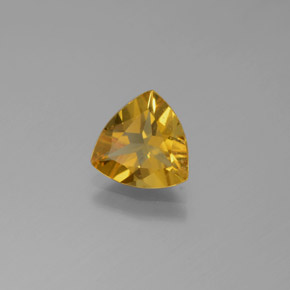 1.17カラットの天然イエローゴールデンベリル（8×7.8 mm・トリリアント）