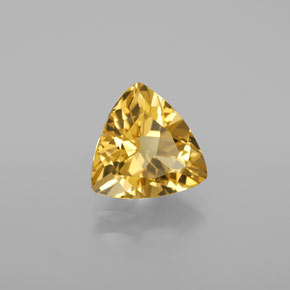 2.83カラットの天然イエローゴールデンベリル（10.1×10 mm・トリリアント）