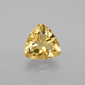 2.96カラットの天然イエローゴールデンベリル（10.1×10 mm・トリリアント）