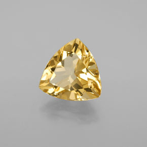 2.96カラットの天然イエローゴールデンベリル（10.1×10 mm・トリリアント）