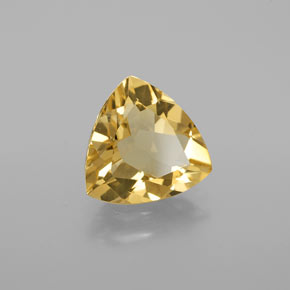 2.67カラットの天然イエローゴールデンベリル（10.2×10.2 mm・トリリアント）