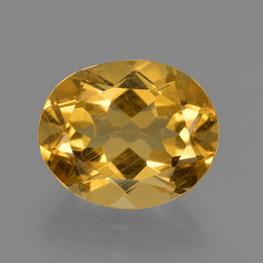 4.34カラットの天然ゴールデンイエローゴールデンベリル（12.1×10 mm・オーバルカット）