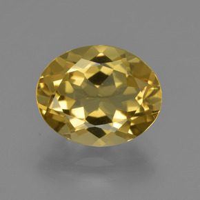 2.99カラットの天然ゴールデンイエローゴールデンベリル（10.8x8.8 mm・オーバルカット）