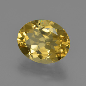 2.99カラットの天然ゴールデンイエローゴールデンベリル（10.8x8.8 mm・オーバルカット）