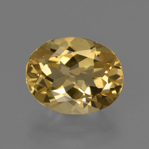 2.50カラットの天然ゴールデンイエローゴールデンベリル（10.1×8 mm・オーバルカット）