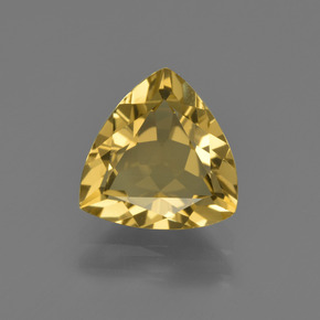 1.89カラットの天然ゴールデンイエローゴールデンベリル（9×8.6 mm・トリリアント）