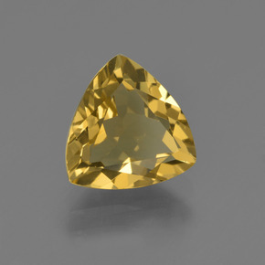 1.89カラットの天然ゴールデンイエローゴールデンベリル（9×8.6 mm・トリリアント）