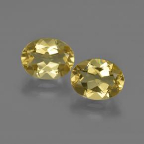 3.67カラットの天然薄いゴールデンイエローゴールデンベリル（9.2×7.2 mm・オーバルカット）