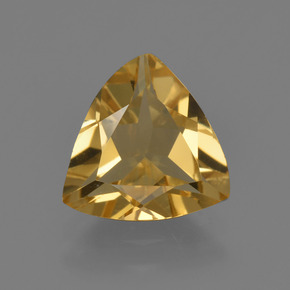 1.85カラットの天然ゴールデンイエローゴールデンベリル（9.4×8.8 mm・トリリアント）