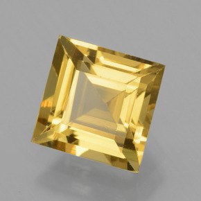 1.45カラットの天然ゴールデンイエローゴールデンベリル（6.8×6.7 mm・四角）