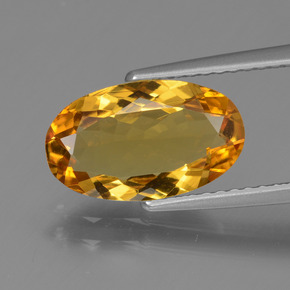 1.94カラットの天然ゴールデンイエローゴールデンベリル（12.2×7.3 mm・オーバルカット）