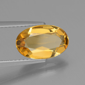 1.88カラットの天然ゴールデンイエローゴールデンベリル（11.1×7 mm・オーバルカット）