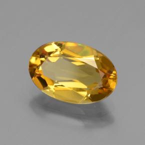 2.29カラットの天然濃いゴールデンオレンジゴールデンベリル（11.1×7.3 mm・オーバルカット）