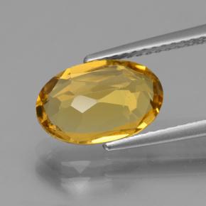 2.29カラットの天然濃いゴールデンオレンジゴールデンベリル（11.1×7.3 mm・オーバルカット）