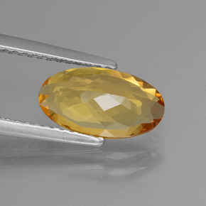 1.42カラットの天然ゴールデンイエローゴールデンベリル（11×6.1 mm・オーバルカット）