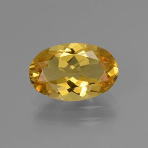 1.74カラットの天然ゴールデンイエローゴールデンベリル（10.8×7 mm・オーバルカット）