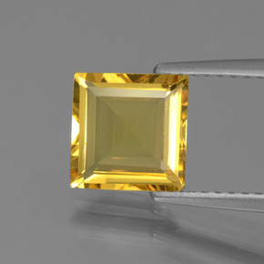 1.50カラットの天然ゴールデンイエローゴールデンベリル（7.2×7.1 mm・四角）