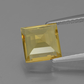 1.50カラットの天然ゴールデンイエローゴールデンベリル（7.2×7.1 mm・四角）