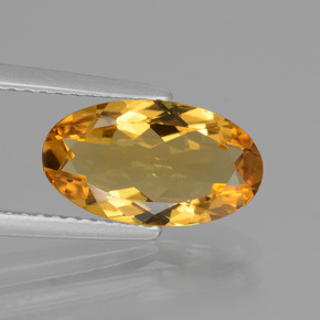 1.96カラットの天然ゴールデンイエローゴールデンベリル（12.3×7 mm・オーバルカット）