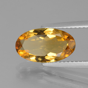 1.96カラットの天然ゴールデンイエローゴールデンベリル（12.3×7 mm・オーバルカット）