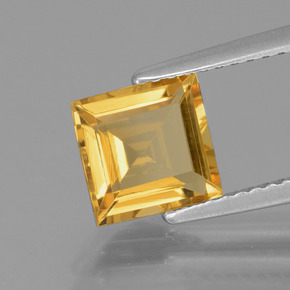 1.46カラットの天然ゴールデンイエローゴールデンベリル（7.1×7 mm・四角）