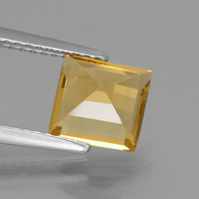1.46カラットの天然ゴールデンイエローゴールデンベリル（7.1×7 mm・四角）
