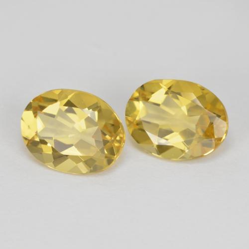 3.51カラットの天然深い黄色ゴールデンベリル（9.2×7 mm・オーバルカット）